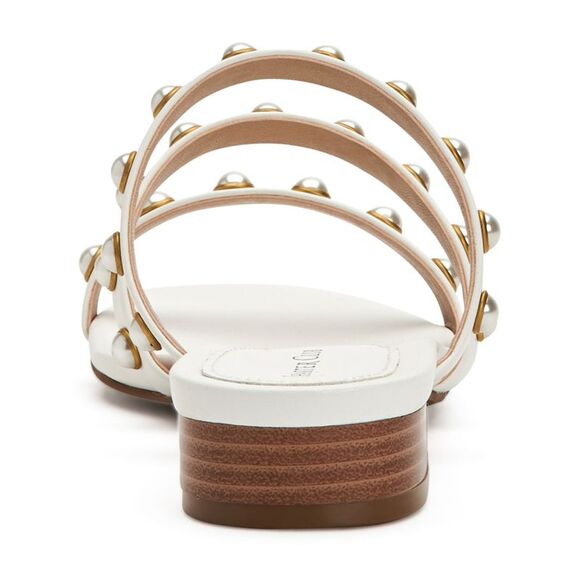 CHARTER CLUB Womens White Imitation Pearls Soraya Almond Slip On Sandals 11 M - Picture 2 of 4